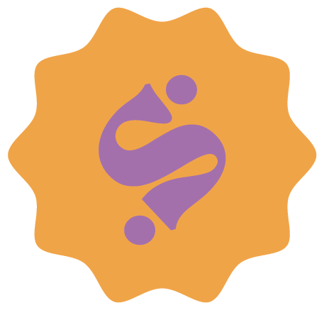 Logo de l'entreprise Sillages : un S violet sur fond orange