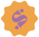 Logo de l'entreprise Sillages : un S violet sur fond orange