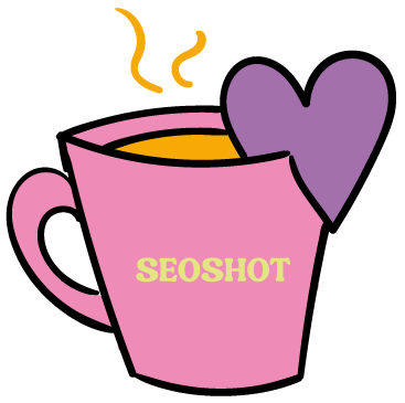 illustration d'un mug avec le message "SEO shot", aux couleurs de Sillages