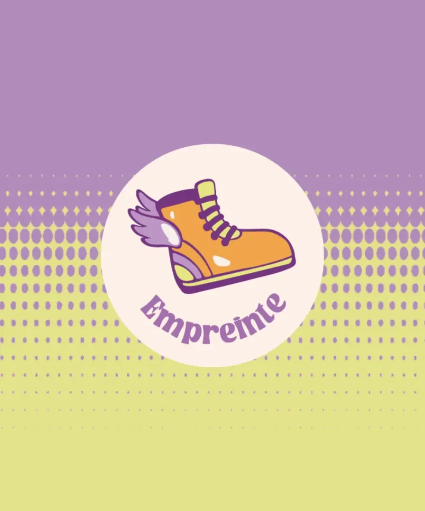Bannière de la page dédiée à l'accompagnement SEO Empreinte : logo de l'offre sur fond vert et mauve