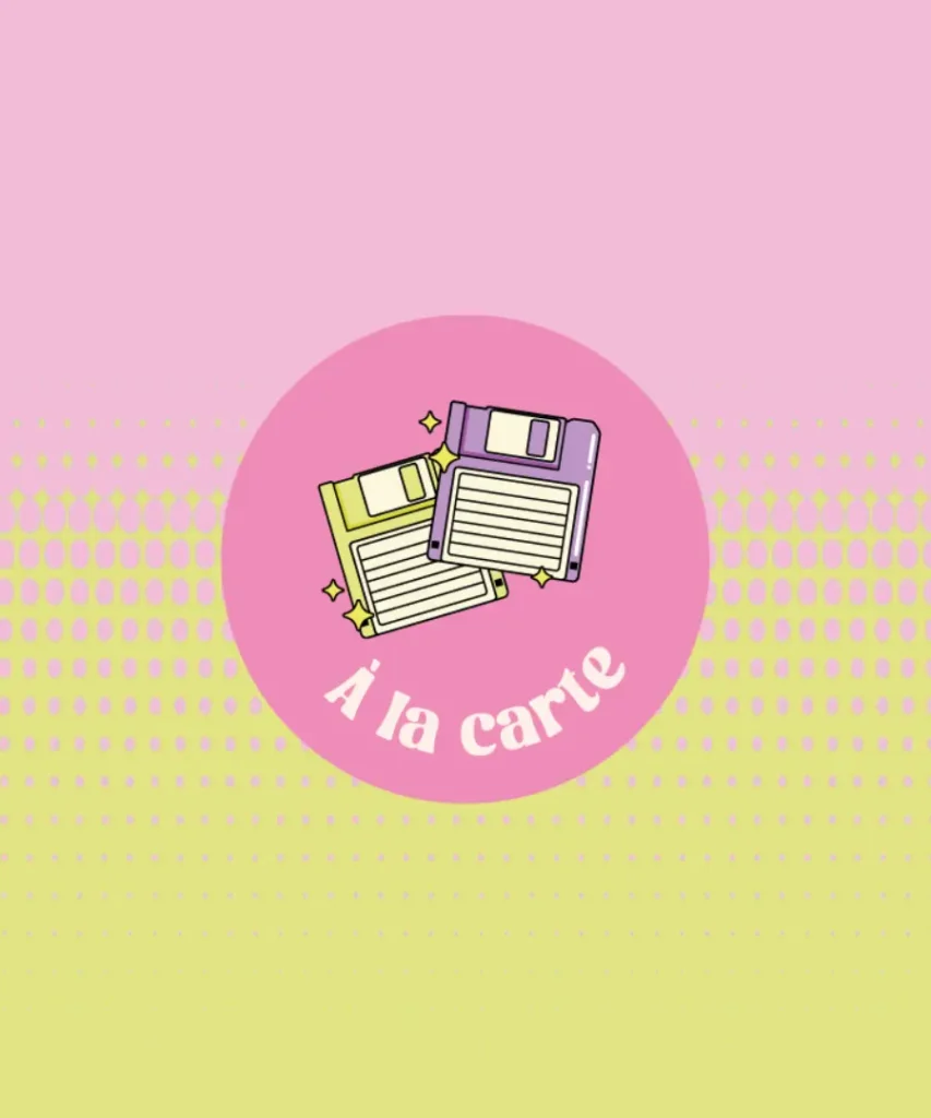 Bannière de la page dédiée aux prestations SEO de Sillages : fond vert et rose pâle et logo de l'offre du SEO à la carte